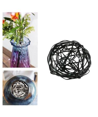Eggone 1Pcs DIY Flower Frog Floral Cage Vase Filler for Home Decor Twistable Floral Frog Japanese Ikenobo Ikebana Floral Arrangement Fixer Tool Bendable for Vase Mouth (Black)