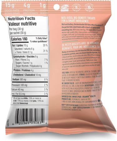 Organika Fav Keto Mini Cookies - Snickerdoodle 30 G X 12 Sachets Snickerdoodle 30 g (Pack of 12) - Buy Online on SooperMarket.com