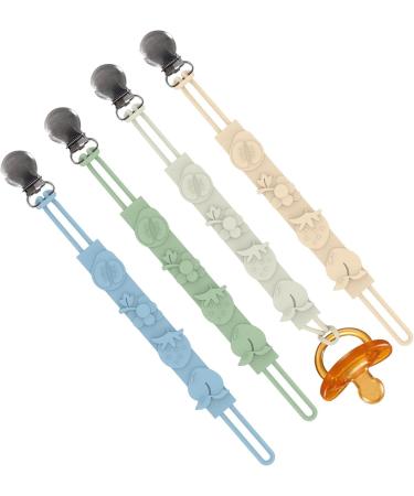 BAOK Baby Pacifier Holder - 4 PCS Stainless Steel Anti-Drop Chains Silicone Accessories for Hospitals | Shop Now - Buy Online on SooperMarket.com
