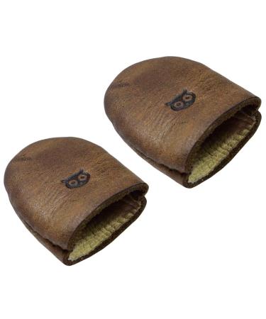 Hide & Drink Durable Leather Thimble (2 Pack) Finger Protector Sewing Thimble Hand Applique & EPP Sewing Leather Quilting Embroidery Handmade Includes 101 Year Warranty :: Bourbon Brown