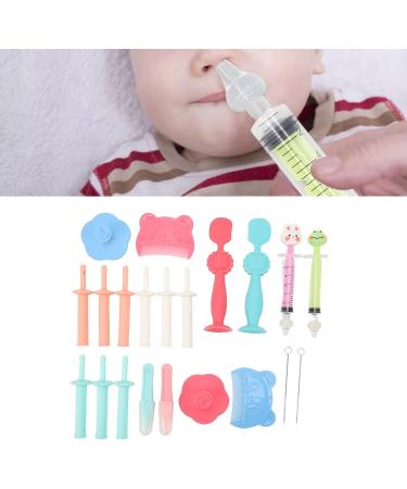 Newborn Grooming Kit - 21Pcs Nasal Aspirator, Gas Reliever, Tweezers, & Medicine Brushes - Lightweight Silicone - Perfect Home Gift - Buy Online on SooperMarket.com