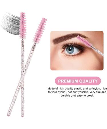 SWKJ 60 PCS Disposable Eyelash Brushes Eyebrow Spoolies Mascara Wands - Crystal Pink | Lash & Brow Applicator Brushes for Makeup Tools - Buy Online on SooperMarket.com