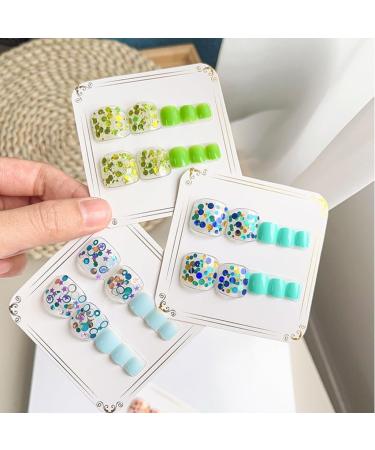Ruarby Acrylic Press on Nails Square Fake Nails Colorful Striped Glues on Nails False Nails Stick on Nails for Women Girls - Buy Online on SooperMarket.com