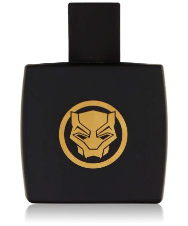 Marvel Black Panther Fragrance For Men Eau De Toilette EDT 3.4oz 100ml Cologne Spray Made in Spain By Air Val International Black and Gold Essence of Wakanda 3.4Fl Oz