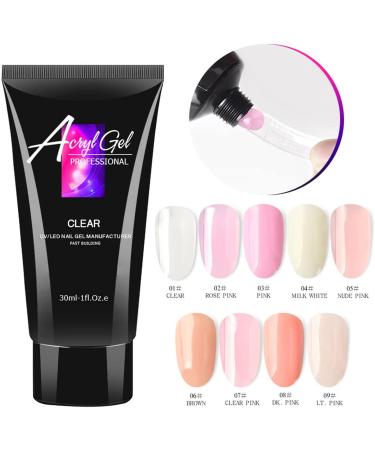 Joyeee Professional Nail Extension Gel Kit 30ml 9 Colours Poly Nail Gel Acrylic Nail Builder Enhancement Crystal Gel Set for Nail Art Design Gel Nail Starter Kit for Beginners and Nail Technician #6 - Buy Online on SooperMarket.com