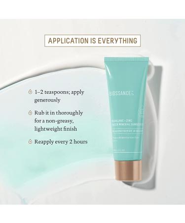 Biossance Squalane + Zinc Sheer Mineral Sunscreen SPF 30 PA+++: Lightweight and Non-Greasy Reef-Safe Sun Protection for Sensitive Skin (1.7 fl oz) - Buy Online on SooperMarket.com