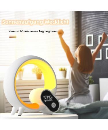 Buy Bammare LED Bedside Lamp & Alarm Clock - Smart App-Controlled Sunrise Light Bluetooth Speaker 16 Million Colors & 256 Patterns - Buy Online on SooperMarket.com
