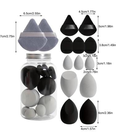 Virtcooy Makeup Puff Beauty Makeup Sponge Set | Portable Sponge Facial Makeup Tools Blender Sponges for Powder Foundation Black - Buy Online on SooperMarket.com
