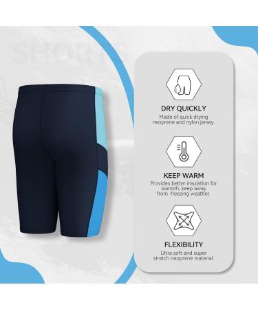 GoldFin Men Neoprene Wetsuit Shorts 3mm Navy Large | Ideal for Water Sports - Buy Online on SooperMarket.com