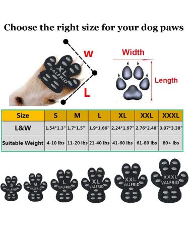 VALFRID XXL Dog Paw Grips 24PCS - Anti-Slip Booties for Hardwood Floors - Disposable, Self-Adhesive Dog Shoes Replacement - Size XXL (61-80 lbs) - Buy Online on SooperMarket.com