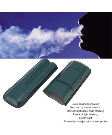2 Finger Cigar Travel Case Handmade 2 Finger Cigar Holder Durable Portable Waterproof for Business for Party (Green) Green yellow - Buy Online on SooperMarket.com
