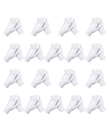 36Pcs White Gloves 18 Pairs Soft Cotton Gloves Large Size Stitched White Gloves for Dry Hand Moisturizing Cosmetic Hand Spa and Coin Jewelry Silver Inspection