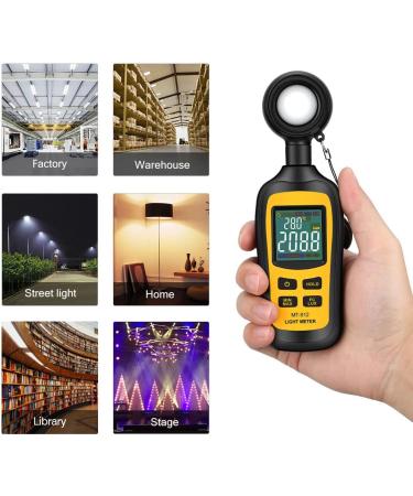 Digital Light Meter with Ambient Temperature Measurer - Up to 200,000 Lux - 4 Digit Color LCD Screen - Buy Online on SooperMarket.com