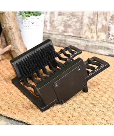 Neez Cast Iron Boot Scraper with Brush - Heavy Duty Welly Puller for Wellies - Outdoor Mud and Dirt Remover - Buy Online on SooperMarket.com