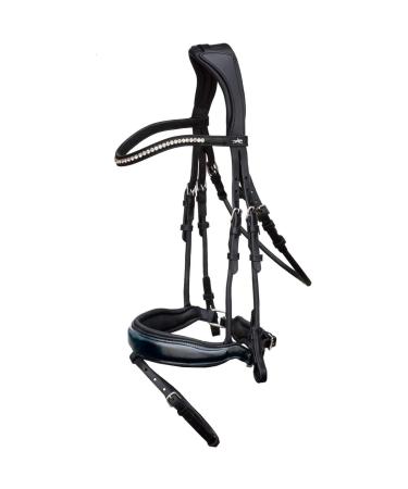 Schockem hle Malibu Anatomic Snaffle Bridle Black Patent Cob
