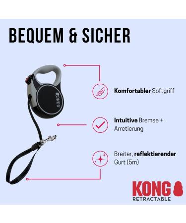 High-Quality 5m Cong Roll-Out Dog Leash for Large Dogs Up to 50kg | Comfortable Soft Handle & Reflective Belt | Durable Pink Roller Linen with Break & Lock System - Buy Online on SooperMarket.com