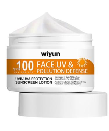 SPF 100 Face Cream With Hyaluronic Acid Face Moisturiser For Face Dark Spot Remover Cream For Face Vitamin E Cream Protects Brightens And Evens Skin Tone Anti Wrinkle Face Cream For Dry&Aging Skin