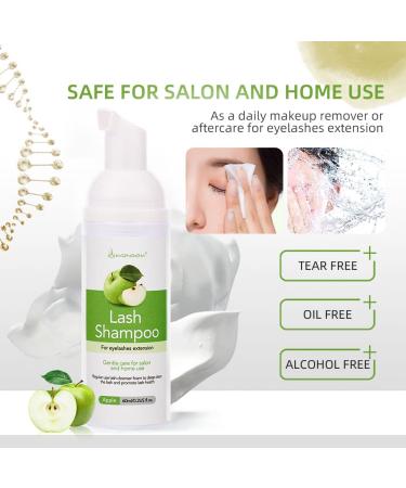 Lunamoon Eyelash Shampoo - Foam Cleanser for Eyelash Extensions | Soft 60ml Apple Formula for Oil & Makeup Removal - Buy Online on SooperMarket.com