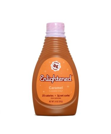 Keto Caramel Syrup by Enlightened - Sugar Free Caramel Sauce, Gluten-Free, Vegan , Kosher - 25 Calories and 1 Net Carbs - Zero Sugar Syrup for Ice Cream, Coffee, Pancakes and More - 15 oz (Pack of 1)