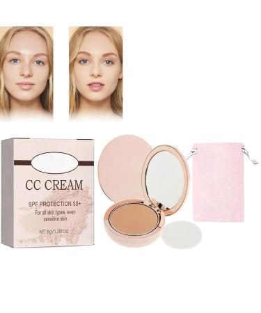 Always Divina Illumina Cc Creamy Compact Spf 50+ Ilumina Powder Foundation Makeup Cc Cream Concealer Set up Powder With Mirror & Makeup Pocket (04 Light Brown) 8.00 g (Pack of 1) 04 Light Brown