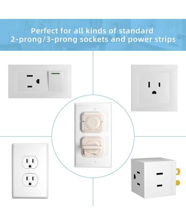 45-Pack Outlet Covers Baby Proofing Socket Protectors with Improved Double Structure Design&Handle Safety Plug Covers for Electrical Outlets to Prevent Toddlers Child Pets from Electrical Hazard white 45pcs - Buy Online on SooperMarket.com