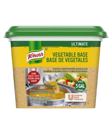 Knorr Professional Ultimate Vegetable Stock Base Vegan, Gluten Free, No Artificial Colors, Flavors or Preservatives, No added MSG, 1 lb, Pack of 6 Vegetable 1 Pound (Pack of 6)
