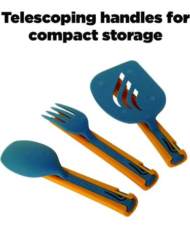 Jetboil Jetset Stowable Camping Utensil Set - Grey/Orange | Lightweight & Compact - Buy Online on SooperMarket.com