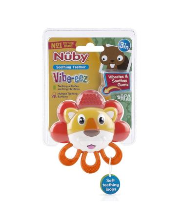 Nuby Vibe-Eez Lion Teether | Soothing Teething Toy for Babies - Buy Online on SooperMarket.com