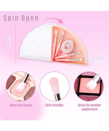 Travel Makeup Brush Set - 10 Mini Brushes with Case | Foundation Blending Eyeshadow & Blush | Perfect Makeup Gift (Pink - Buy Online on SooperMarket.com