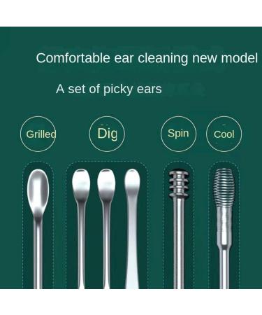 Ear Scoop 6-Piece Set of Ear Picking Tools Adult Ear Pick Ear Scoop Stainless Steel Portable Keychain Ear Scoop - Buy Online on SooperMarket.com
