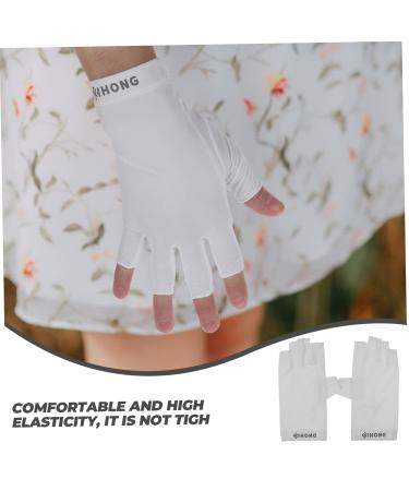OSALADI 1 Pair Uv Gloves Summer Beach Gloves Summer Driving Gloves Nail Dryer Uv Glove Outdoor Hiking Gloves Nail Art Skin Care Supply Miss White Manicure Skin Care Products Fabric 19.5x8cm White - Buy Online on SooperMarket.com
