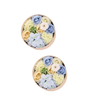 FRCOLOR 2 Pcs Soap Flower Gift Rose Soap Flowers Natural Bar Soap Natural Preserved Rose Soap Romantic Gift Rose Essential Oil Soap Rose Flower Petals Bar Soap Natural Flower Box Christmas
