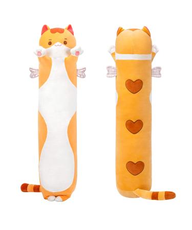 Mewaii soft toys orange 70cm plush pillow long kitten plush toy stuffed animal toys cuddly pillow gift plush pillow over 3 years of brown cat 70 cm