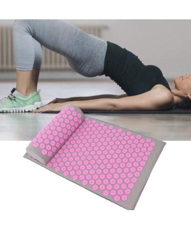 Acupuncture Massage Yoga Mat & Pillow Set for Back Neck & Sciatic Nerve Pain - Light Gray Pink Buckle - Buy Online on SooperMarket.com