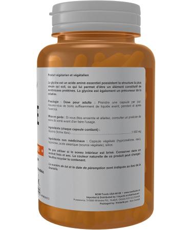 NOW Glycine 1000mg 100vcap 100 count - Buy Online on SooperMarket.com