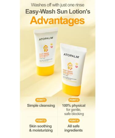 Buy Easy-Wash Sun Lotion SPF32 PA+++ - Non-Sticky Moisturizing Korean Mineral Sunscreen - 60ml | Fast International Shipping - Buy Online on SooperMarket.com