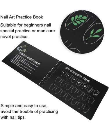 Nail Art Practice Book Simple & Easy to Use Cost-saving. Suitable for Beginners Multiple Nail Types. Nail Art Training Tool for Manicure Novel Practice (painted flowers) - Buy Online on SooperMarket.com