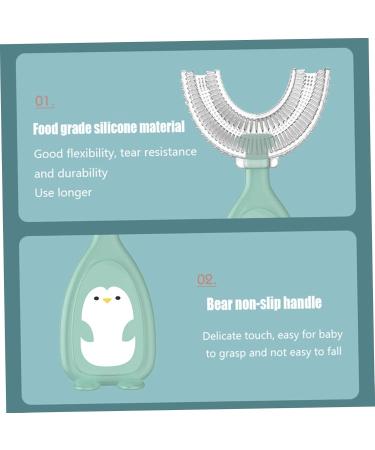U-Shaped Toothbrush for Kids - Silicone Baby Toothbrush for Effective Mouth Cleaning | Eco-Friendly Green Design - Buy Online on SooperMarket.com
