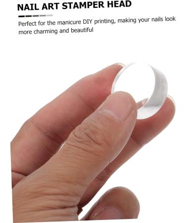 Ipetboom Silicone Nail Stamper Replacement 6pcs Nail Art Silicone Stamp Single Silica Gel Seal Silicone Stamper Replacement 2.30X2.30X1.20CM Transparent Color - Buy Online on SooperMarket.com