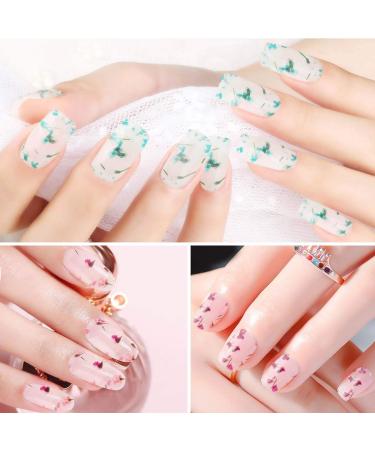 Saviland Dried Flower Gel Nail Polish Kit - 6 Colors Soak Off U V LED Varnish for Manicure Nail Art (Pink Blue Yellow) - Buy Online on SooperMarket.com