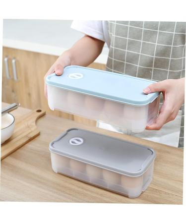 RORPOIR 1pc Box Egg Storage Box Storage Bins Refrigerator Eggs Storage Trays Egg Tray Blush Grid re-usable Blue 24x11.5cm - Buy Online on SooperMarket.com