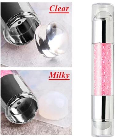 Nail Art Stamping Tool Kit Nail Stamping Plates Nail Art Stamper included Double Head Polish Print Template Silicone Stampers For Beauty Nail Art DIY- Nails Seal Mold Nail Stamp Plate Pink 03 pink - Buy Online on SooperMarket.com
