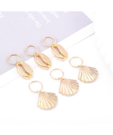 Gold Shell Box Braid Rings Clip Dreadlock Jewelry Cowrie Charms for Black Women (6PCS) - Buy Online on SooperMarket.com