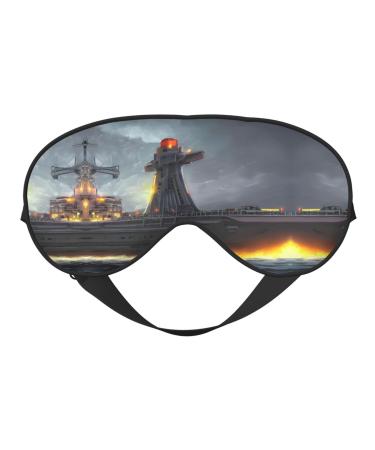 SSIMOO Giant Nuclear Ship Soft Sleep Eye Mask Female Breathable Eye Patch Perfect for Travel and Relaxation Black