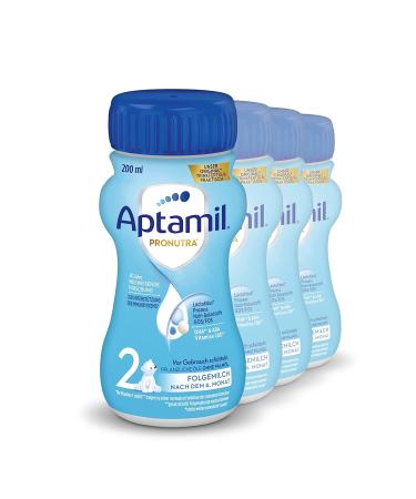 Aptamil Pronutra 2 follow-on milk after 6 months baby milk formula ready to drink (4 x 200 ml) 200 ml (pack of 4)