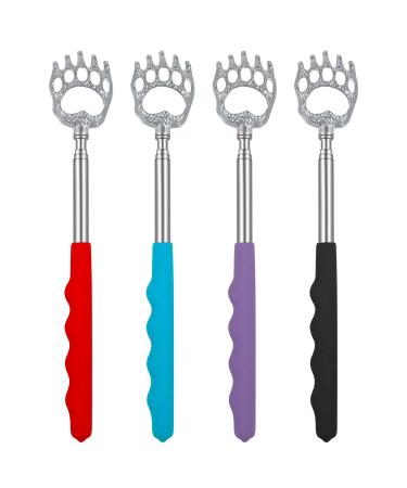 4 Pack Extendable Back Scratcher Portable Telescoping Bear Claw Back Scratchers Retractable Backscratcher Back Massager Tool for Men Women Adults Kids