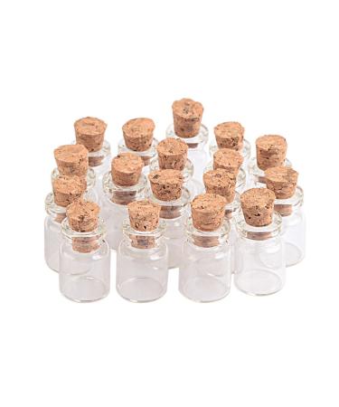 Jarvials 50pcs 0.5ml Glass Bottles Transparent with Cork Hanging Bottles Mini Glass Bottles Essential Oils etc. (0.5ml)
