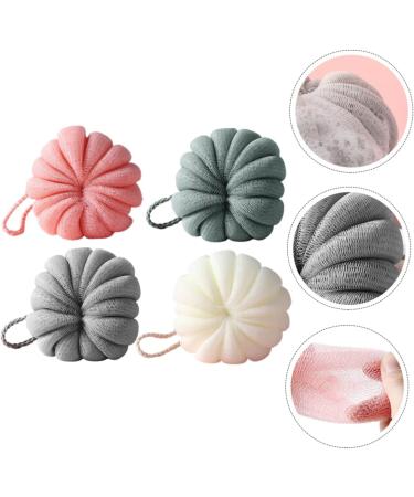 4pcs Pumpkin Bath Balls | Exfoliating Shower Sponges & Loofah Scrubber for Body Care - International Shipping Available - Buy Online on SooperMarket.com