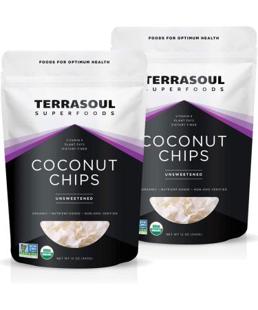 Terrasoul Superfoods Raw Coconut Chips (Organic), 1.5 Lbs (2 Pack) 12 Ounce (Pack of 2)