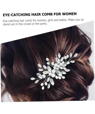 Beavorty Wedding Hair Comb Bridal Headwear Wig White Crystal Decorative Hair Comb - Buy Online on SooperMarket.com